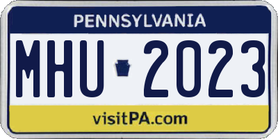 PA license plate MHU2023