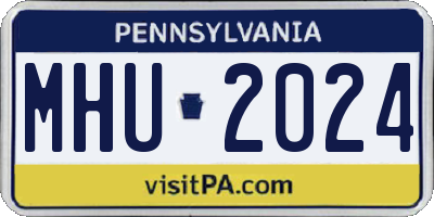 PA license plate MHU2024