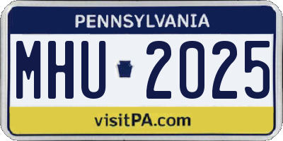 PA license plate MHU2025