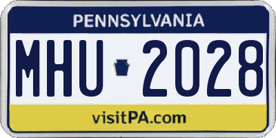 PA license plate MHU2028