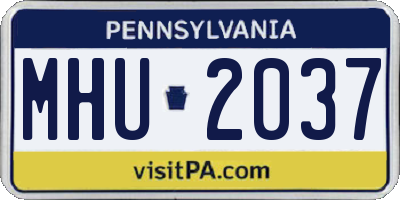 PA license plate MHU2037
