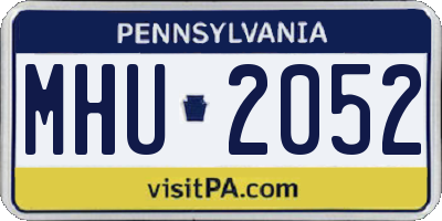 PA license plate MHU2052