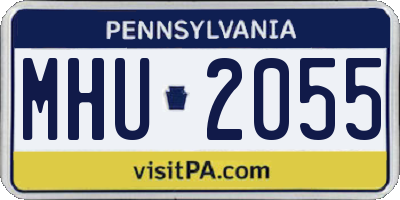 PA license plate MHU2055