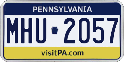 PA license plate MHU2057