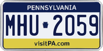 PA license plate MHU2059