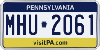 PA license plate MHU2061