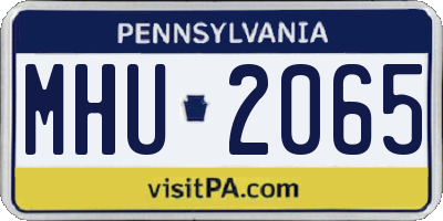 PA license plate MHU2065
