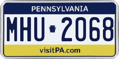 PA license plate MHU2068