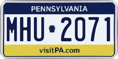 PA license plate MHU2071