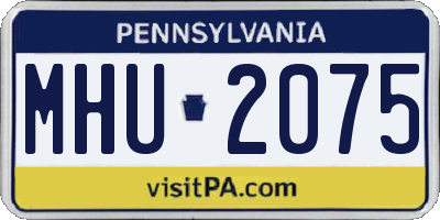 PA license plate MHU2075