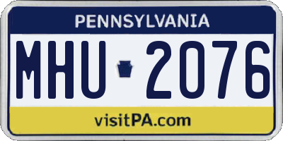 PA license plate MHU2076