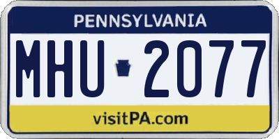 PA license plate MHU2077