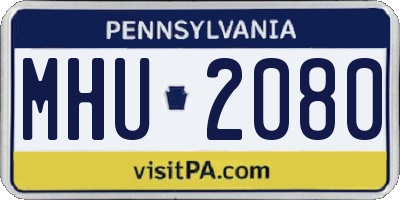 PA license plate MHU2080