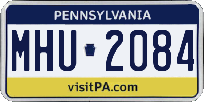 PA license plate MHU2084