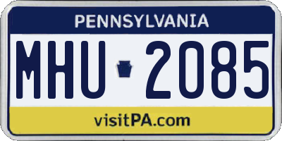 PA license plate MHU2085