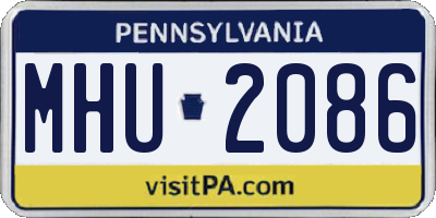 PA license plate MHU2086