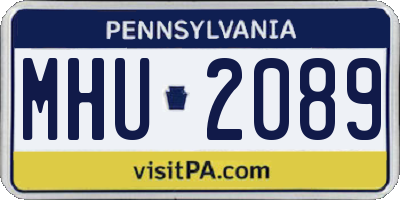 PA license plate MHU2089