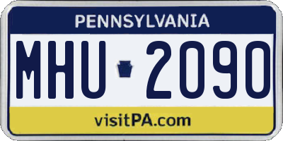 PA license plate MHU2090