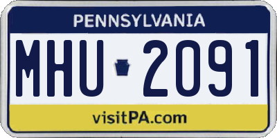 PA license plate MHU2091