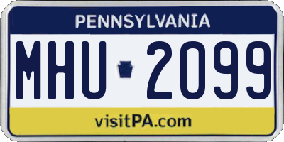 PA license plate MHU2099