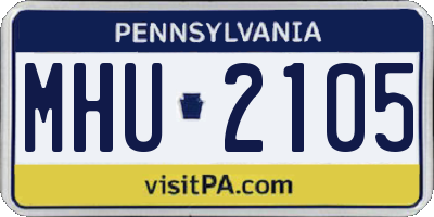 PA license plate MHU2105