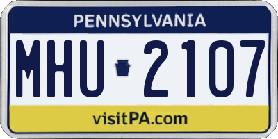 PA license plate MHU2107