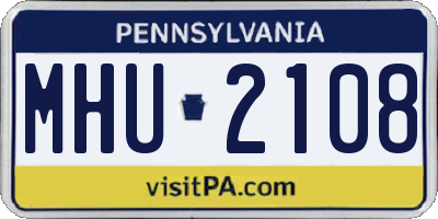 PA license plate MHU2108