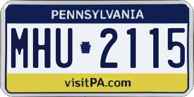 PA license plate MHU2115