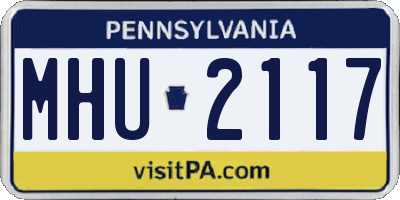 PA license plate MHU2117