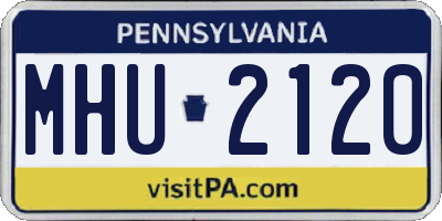 PA license plate MHU2120