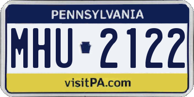 PA license plate MHU2122