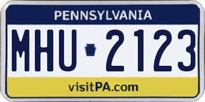 PA license plate MHU2123