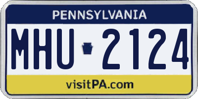 PA license plate MHU2124