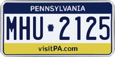 PA license plate MHU2125