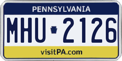 PA license plate MHU2126