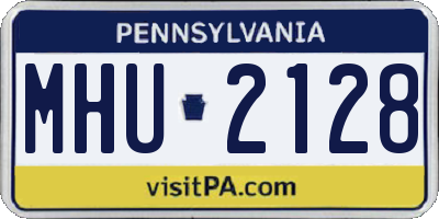 PA license plate MHU2128