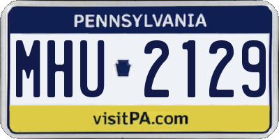 PA license plate MHU2129