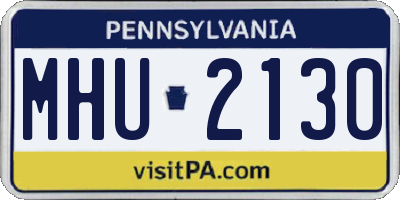 PA license plate MHU2130