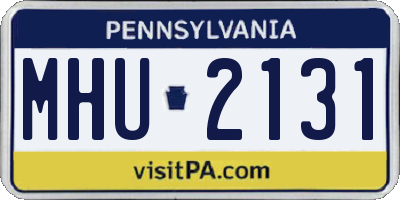 PA license plate MHU2131