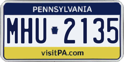 PA license plate MHU2135