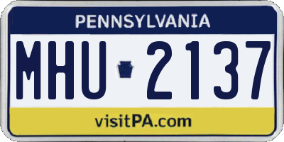 PA license plate MHU2137