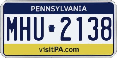 PA license plate MHU2138