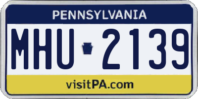 PA license plate MHU2139