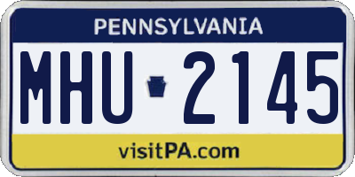 PA license plate MHU2145