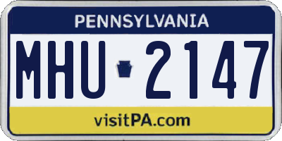 PA license plate MHU2147