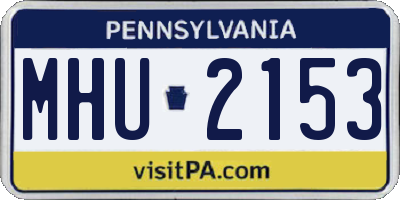 PA license plate MHU2153