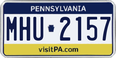 PA license plate MHU2157