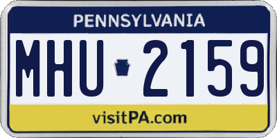 PA license plate MHU2159