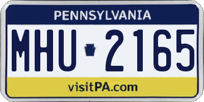 PA license plate MHU2165