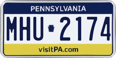 PA license plate MHU2174